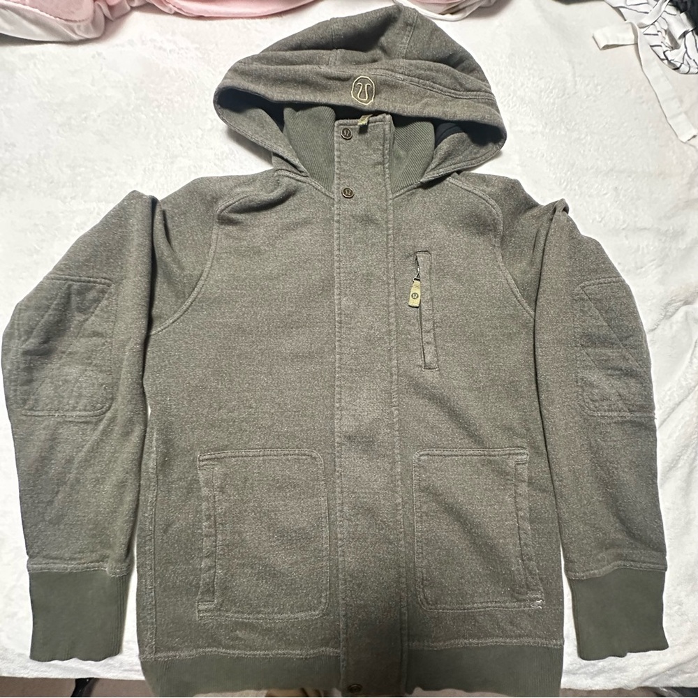 Lululemon Athletica Olive Hooded Jacket, Unisex Medium